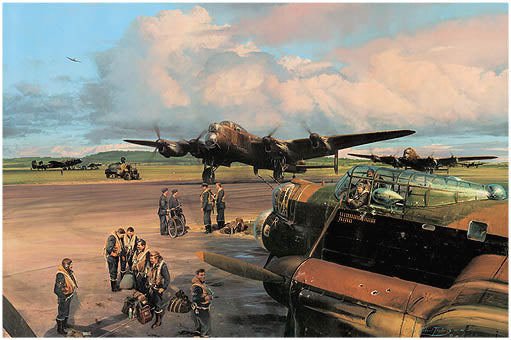Lancaster Under Attack By Robert Taylor - Aviation Art