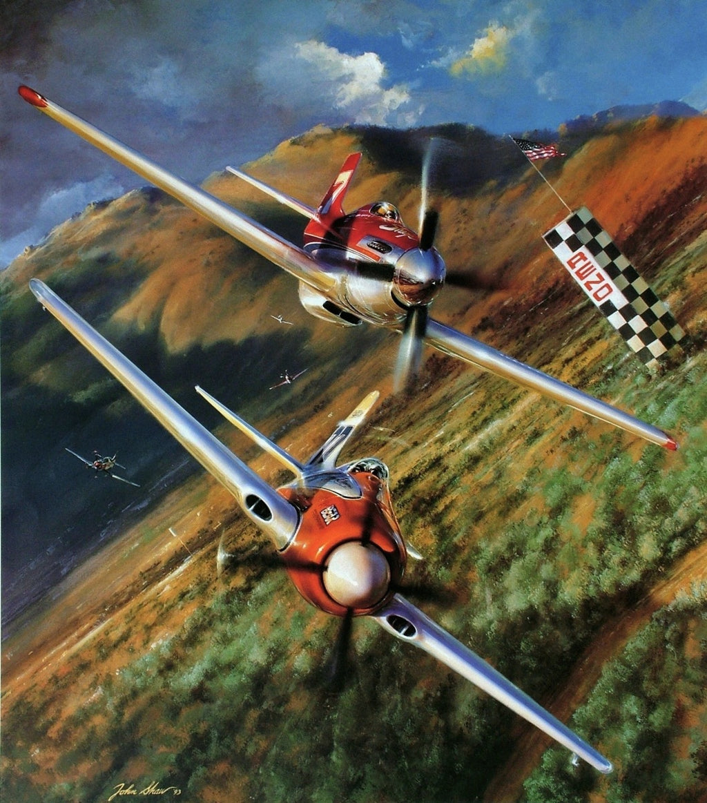 The Unlimited - The Giclee Canvas  by John Shaw - Aviation Art of the Reno Air Races