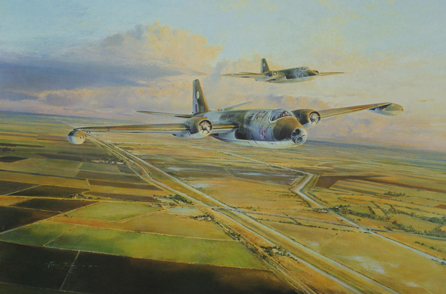 Canberras Over Cambridge - Aviation art by robert Taylor