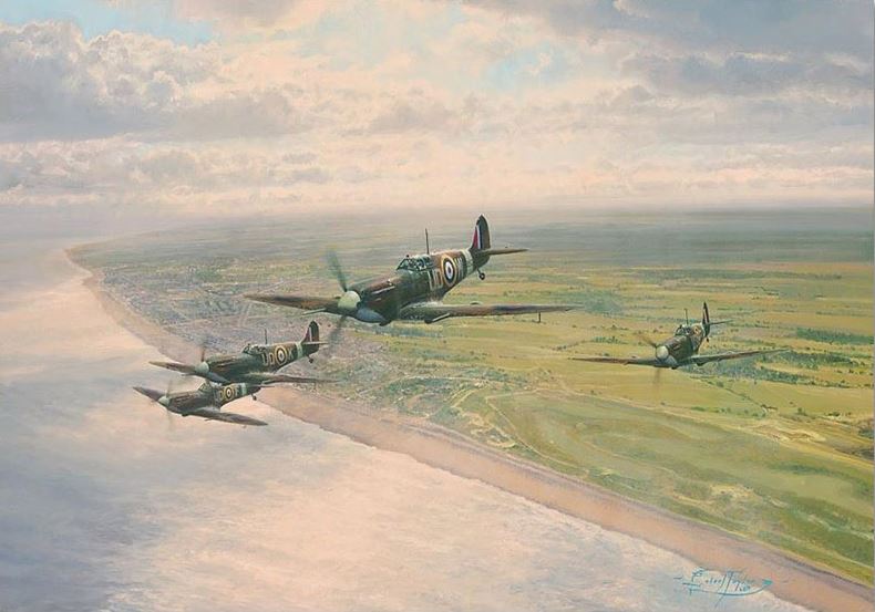 Spitfires - High Patrol by Philip West - Aviation Art
