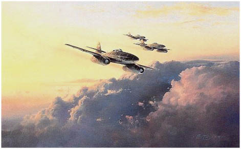  JV 44 by Robert Taylor - Aviation Art of Me 262 Jet of the Luftwaffe