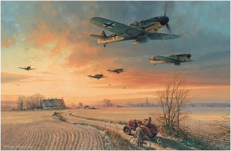 The Long Short Days by Robert Taylor - Aviation Art of the Luftwaffe Me109