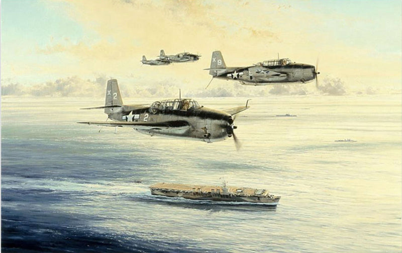 Low Holding Over the San Jacinto - Signed by George Bush. Aviation Art by Robert Taylor