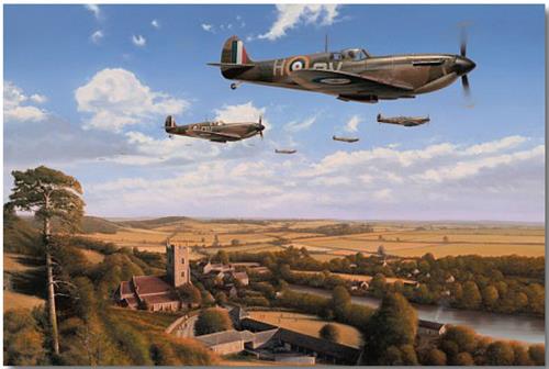 Return From The Fray by Richard Taylor - Aviation Art of the RAF Spitfire