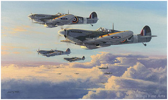 Spitfires - High Patrol by Philip West - Aviation Art of RAF Spitfires