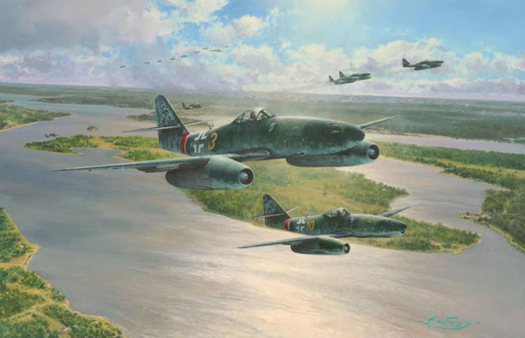 "Stormbirds Rising" BY ROBERT TAYLOR. Art of the Me262 Jet of the Luftwaffe