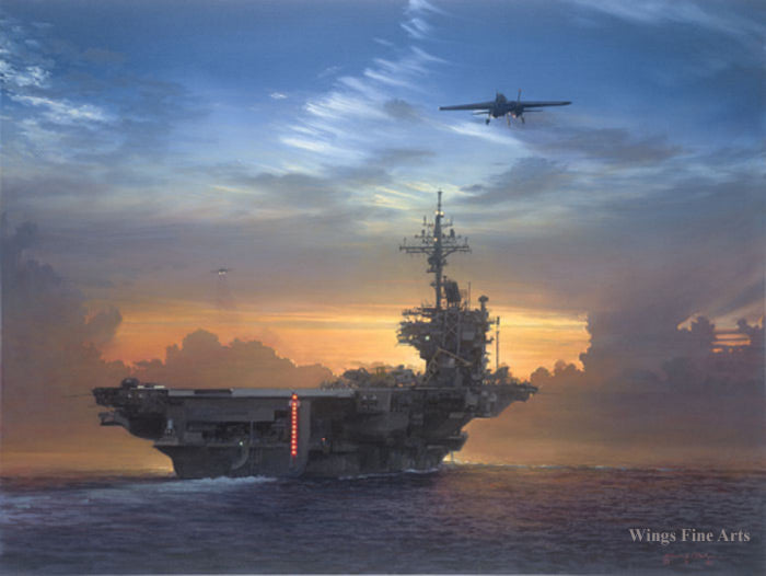 Sunset Recovery by William S Phillips - Aviation Art